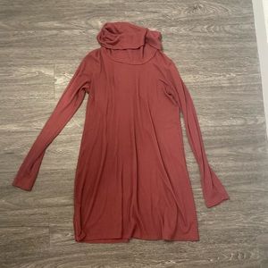 Socialite Turtleneck Ribbed Dress Long Sleeve